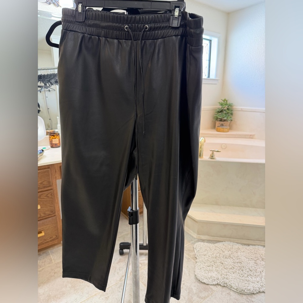 NWT LOFT women’s draw string faux leather pants xxl